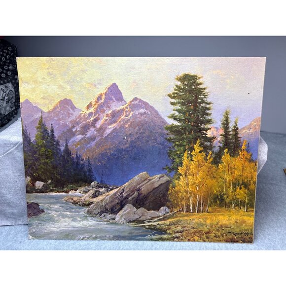 Robert Wood 1956 Grand Teton Litho Landscape Artwork 14"x11" - Picture 12 of 15